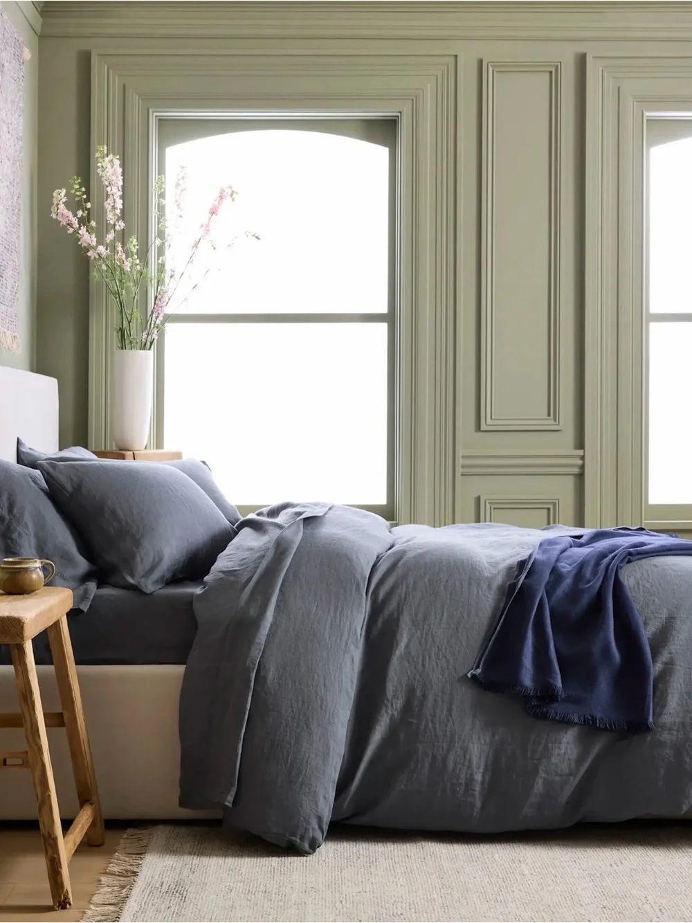 Quince European Linen Duvet Cover Set in Nightfall Size Full/Queen 913